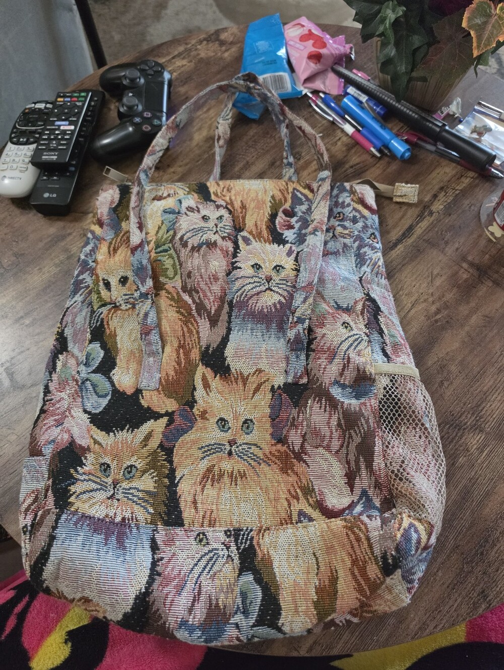 Vintage Cat Tapestry Tote Bag